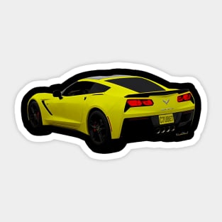 Yellow Chevrolet Corvette C-7 Sticker